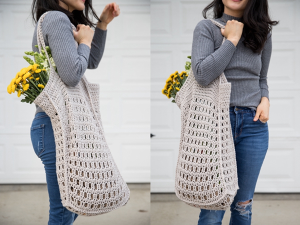 crochet Mesh Bag free pattern