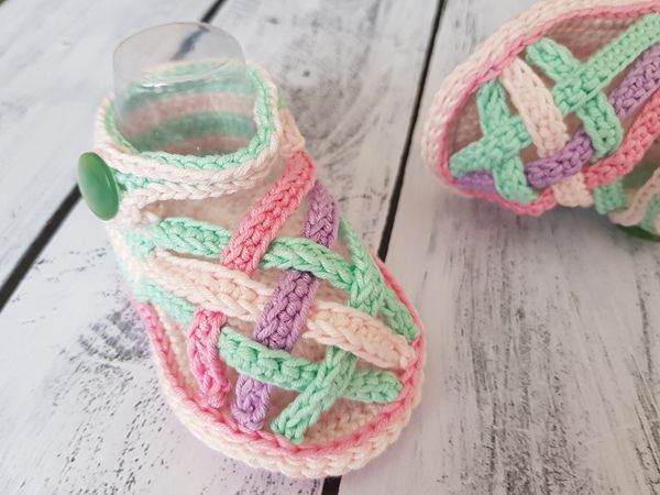 crochet Summer Baby Sandals easy pattern