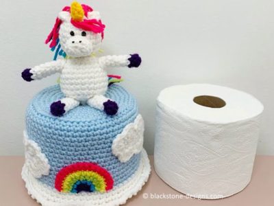 crochet Unicorn Toilet Paper Cover free pattern