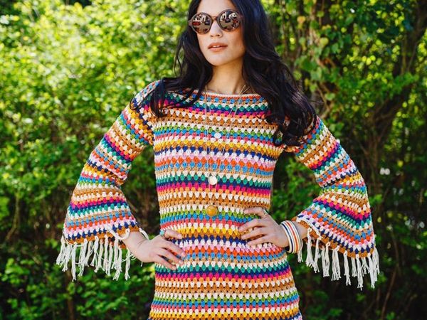 Crochet deals hippie dress