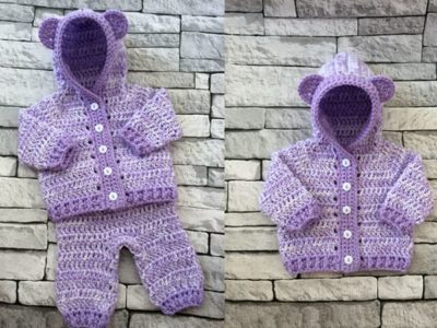 Newborn Hooded Cardigan & Trousers Set