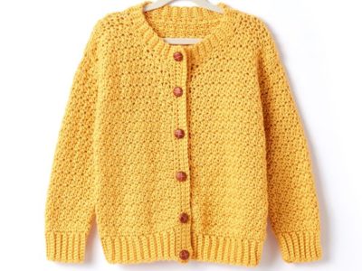 crochet CREW NECK CARDIGAN free pattern