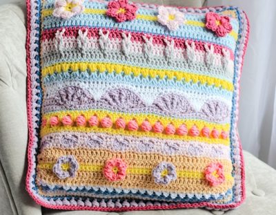 crochet Spring Rhapsody Pillow free pattern