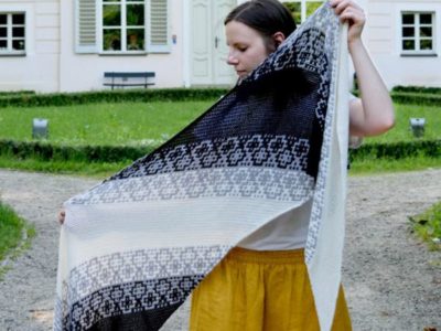 Monochrome Bias Crochet Wrap free pattern