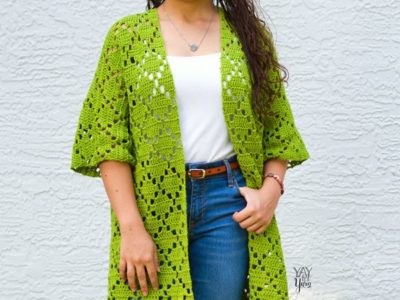 crochet Diamond Cardigan free pattern