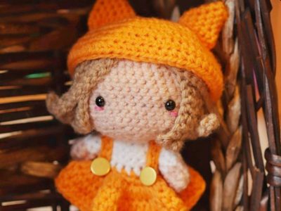 crochet Kitsune the Fox Girl free pattern