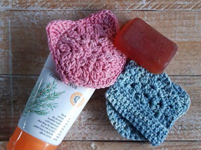 crochet Kitty Face Scrubbie free patern