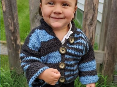 crochet Offbeat Baby Cardigan free pattern