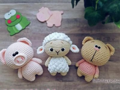 Crochet Piggy Sheep Cat Amigurumi easy pattern