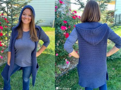 crochet Marvelous Moss Hooded Tunic top pattern