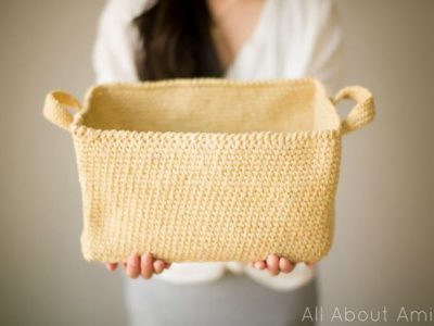 crochet Rustic Tweed Basket free pattern