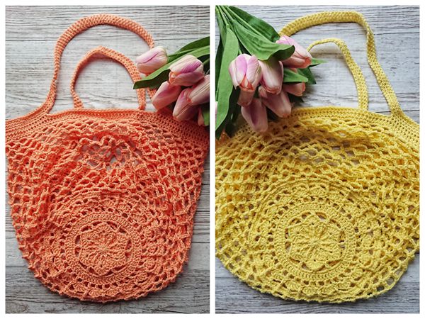 crochet Sakura Market Bag free pattern