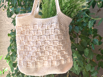 crochet Basketweave Market Bag free pattern