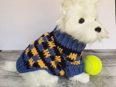 crochet Cosy Dog Sweater Jumper free pattern