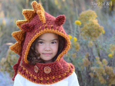 crochet Lucky Dragon Hood Cowl easy pattern