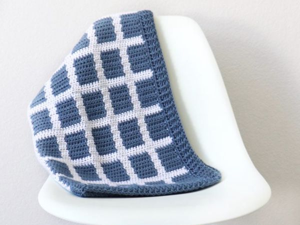 Windowpane Gingham Baby Blanket