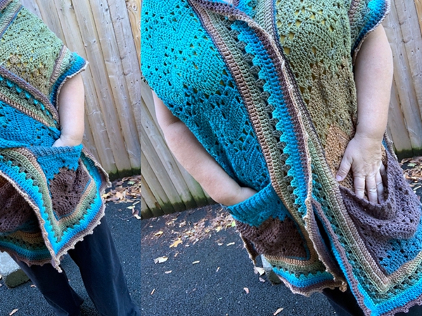 crochet 6-Day Pocket Shawl free pattern