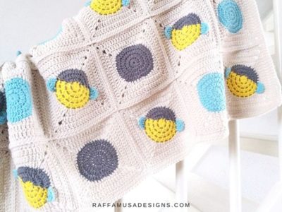 crochet Bee Granny Square Blanket free pattern