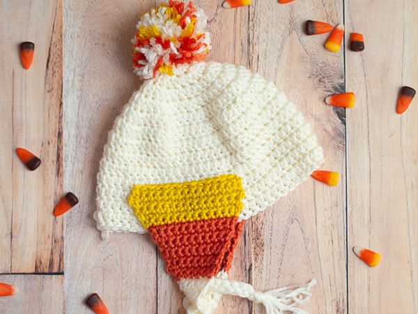 crochet Candy Corn Baby Hat free pattern