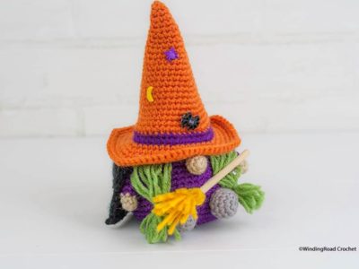 crochet Halloween Witch Gnome free pattern