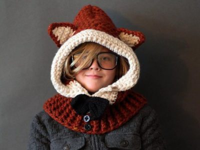 crochet Hooded Fox Cowl easy Pattern