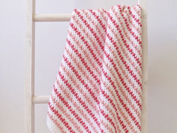 crochet Puff Stripes Baby Blanket free pattern