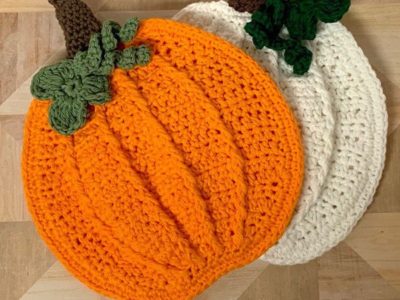 crochet Pumpkin Potholder easy pattern