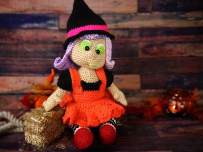 crochet Witch Halloween Amigurumi Doll free pattern