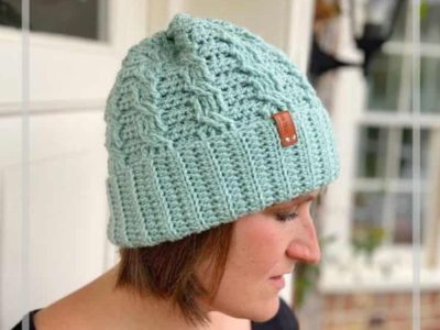 Neo Mint Crochet Cable Hat free pattern