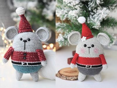 crochet Amigurumi Santa Mouse free pattern