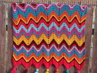 crochet Chevron Retro Blanket free pattern