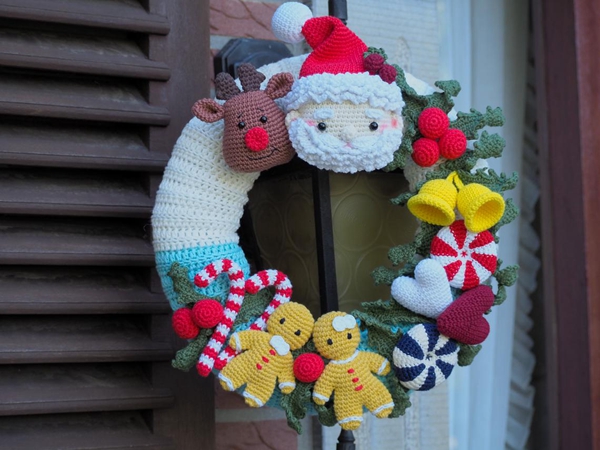 crochet Christmas Wreath easy pattern