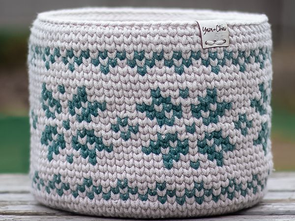 crochet Fair Isle Basket free pattern