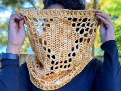 crochet Filet Honeycomb Cowl free pattern