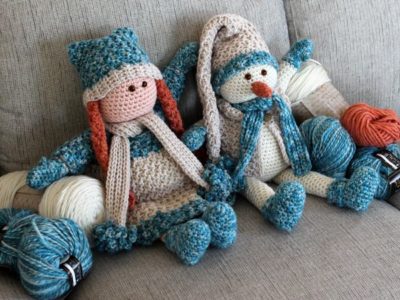 crochet Amigurumi Snowman and Doll easy pattern
