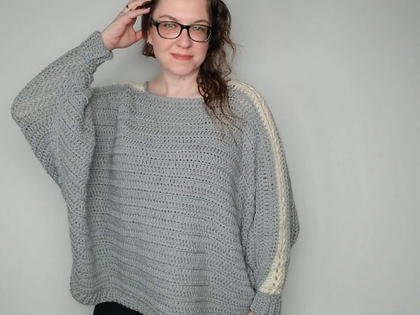 crochet Batwing Lace Sweater free pattern