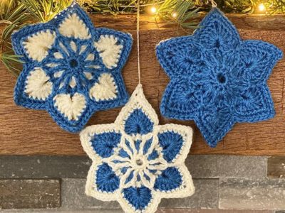 crochet Brioche Six-Point Star free pattern