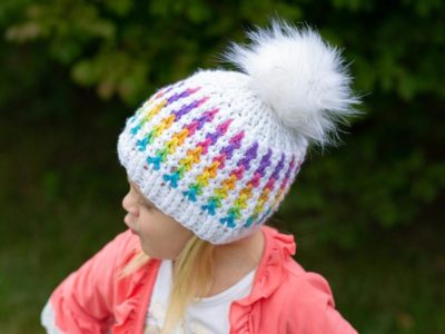 crochet Clever Vertical Stripes Hat easy pattern