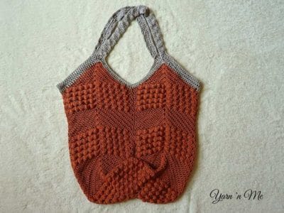 crochet Diamond Bobble tote free pattern