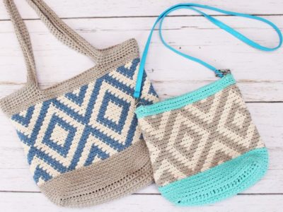 crochet Diamond Tote free pattern
