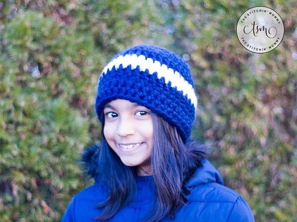 crochet Easy Chunky Striped Hat free pattern