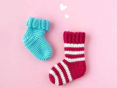 crochet Tiny Christmas stocking free pattern