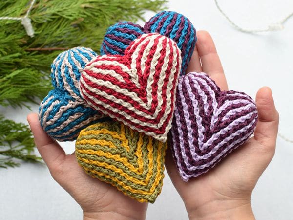crochet Brioche Heart free pattern