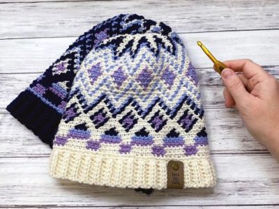 crochet Fair Isle Hat free pattern