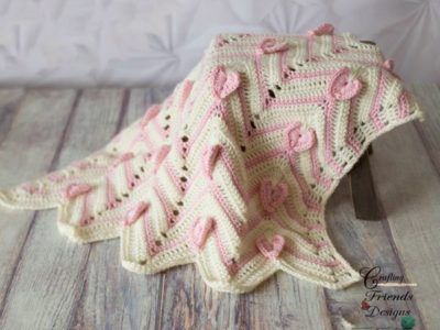 crochet Heartbeat Chevron Blanket easy pattern
