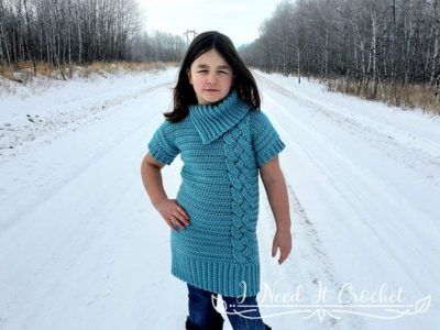 Kids Cozy Cabled Sweater Dress