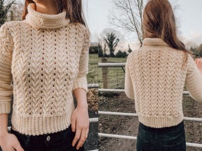 crochet Laoise Turtleneck Sweater free pattern