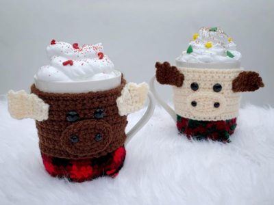 crochet Moose Mug Cozy free pattern