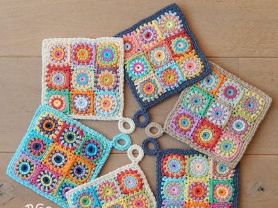 crochet SQUARES POTHOLDER easy pattern