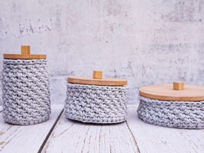crochet Woven Baskets Set free pattern